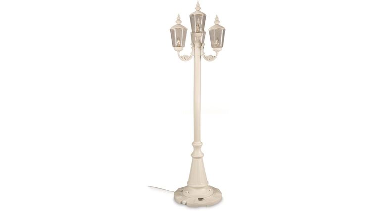 85" White Cambridge Four Lamp Post Patio Lamp | Rental