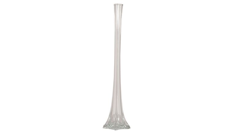 24" Clear Glass Eiffel Tower Vase | Rental
