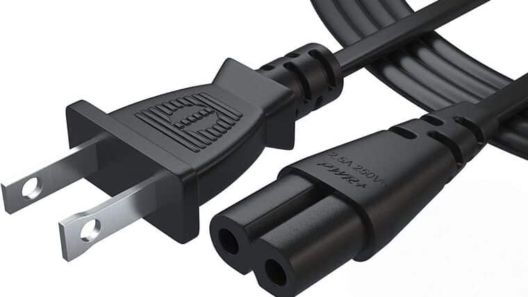 Power Cable | Black | 6' (2 Prong) Rental | Rental