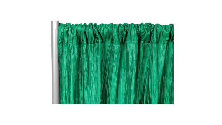 Accordion Crinkle Taffeta 8ft H x 54" W Drape/Backdrop Panel - Emerald Green | Rental