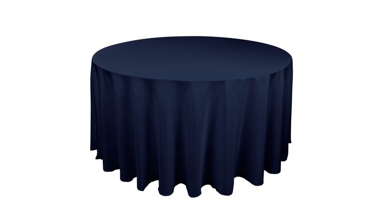 Polyester 108" Round Tablecloth - Navy Blue | Rental