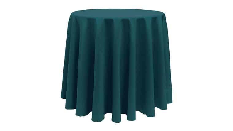 Polyester | Teal | 132" Round Tablecloth Rental | Rental
