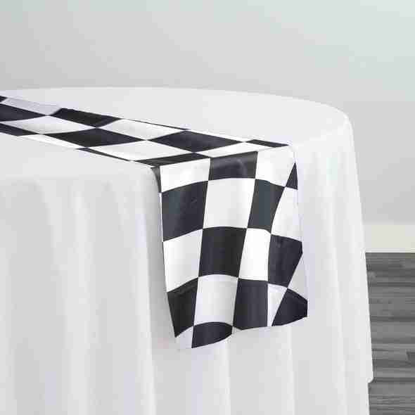 Lamour 1" & 4" Checker Table Runner in 4"x4" Checker | Rental