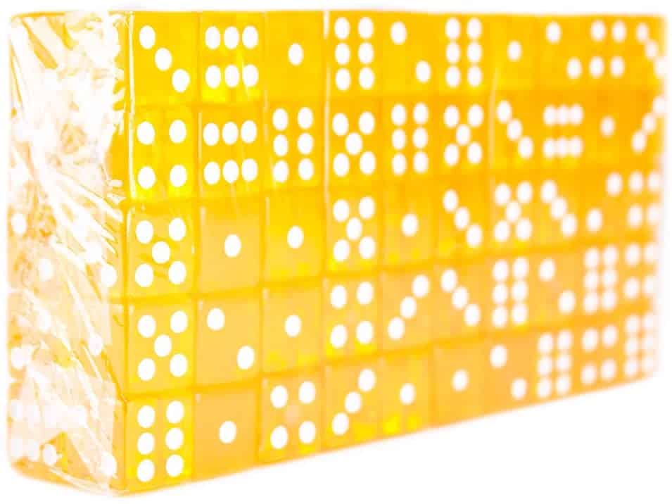 Part  - 16mm Yellow Rounded Casino Dice | Rental