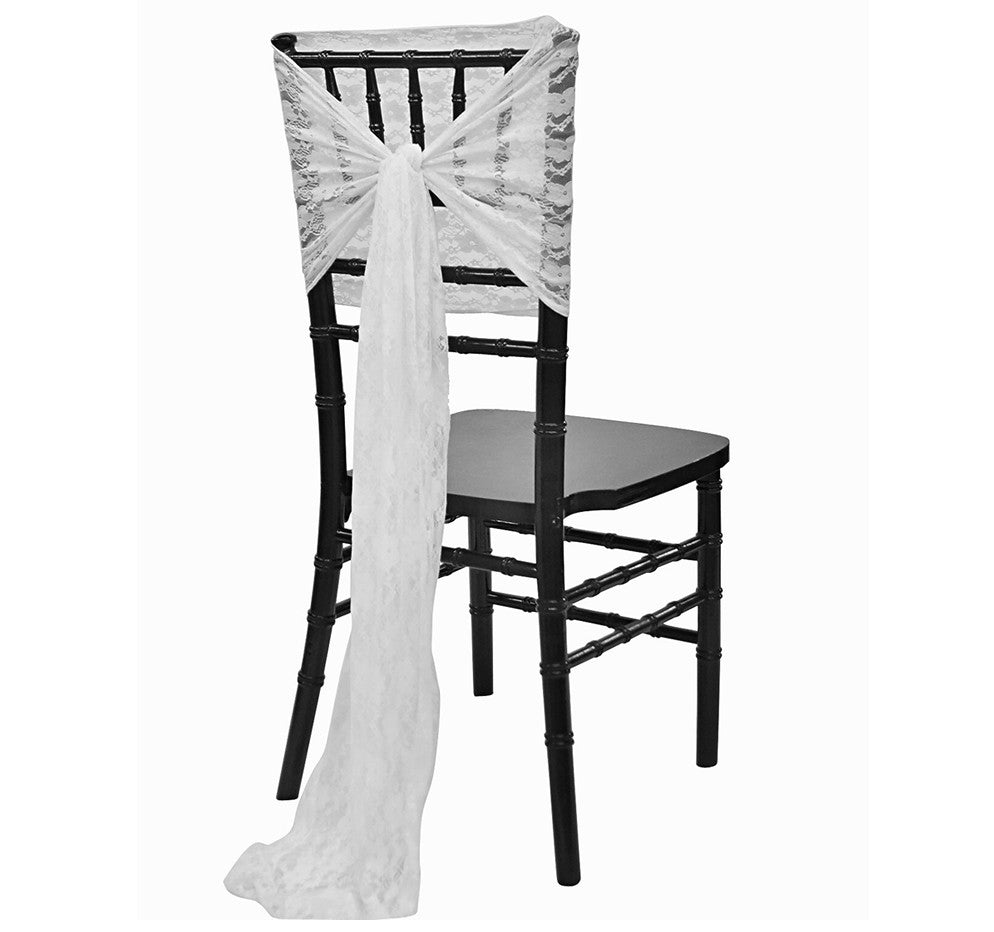 White Lace Chair Sash | Rental