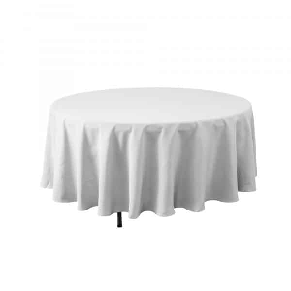 Decostar™ Economy Round Polyester Table Cover 120" - White | Rental