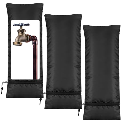 Zonon 3 Pcs Outdoor Faucet Cover Rv Park Water Hydrant Insulated Extended Hose Bib Covers Insulated Sprinkler Freeze Protector Outdoor Winter Pipe Cover Spigot Cover for Wall Taps( | Rental