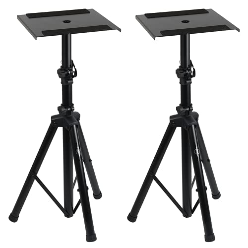 Starument Studio Monitor Speaker Stands - Heavy-Duty Support for Sound System, Adjustable Pole Height, Foldable Tripod Legs, Non-Slip Rubber Pads - Portable & Durable - Home, Profe | Rental