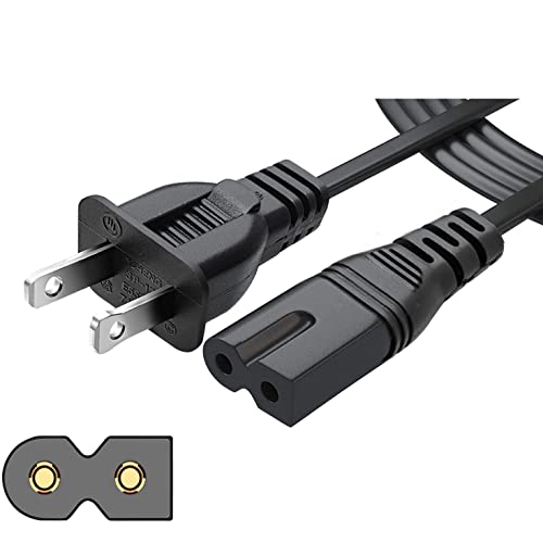 [UL Listed] Chanzon 10Ft 2Slot Polarized 7A AC Power Cord Compatible with Vizio E-M-Series HDTV,Sharp,Smart LED TV,Sony PS1 PS2 (2 Prong NEMA-1-15P to IEC320-C7 Plug) Universal Rep | Rental