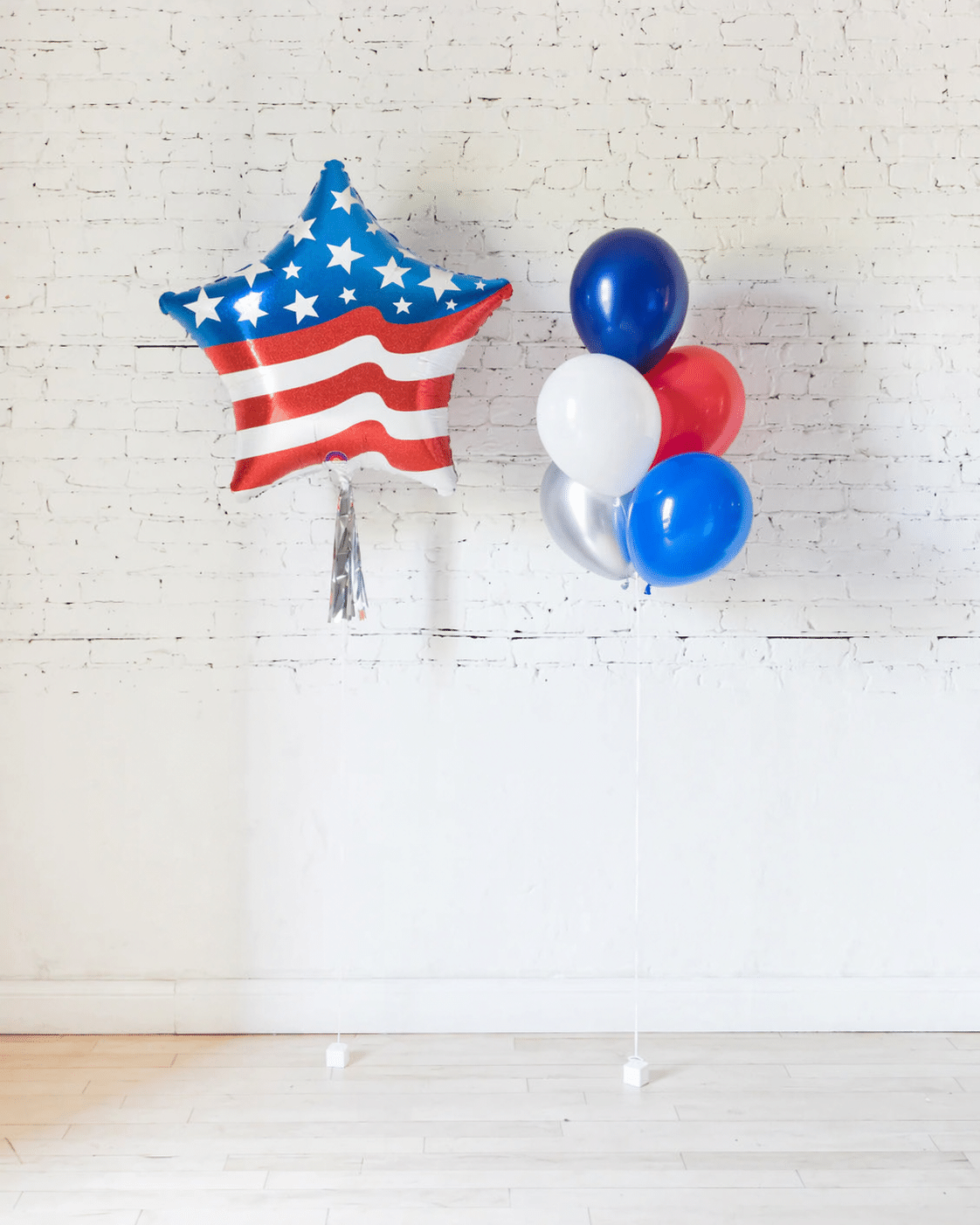 Red, White and Blue Palette 11in Balloon Bouquet and USA Star Set | Purchase
