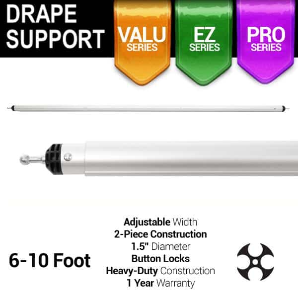 6-10ft Telescoping Drape Support w/ Button Stops at 8ft w/ Versatop™ | Rental