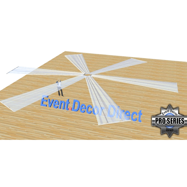 21ft 6-Panel Sheer Fabric Ceiling Draping in Assorted Colors | Rental