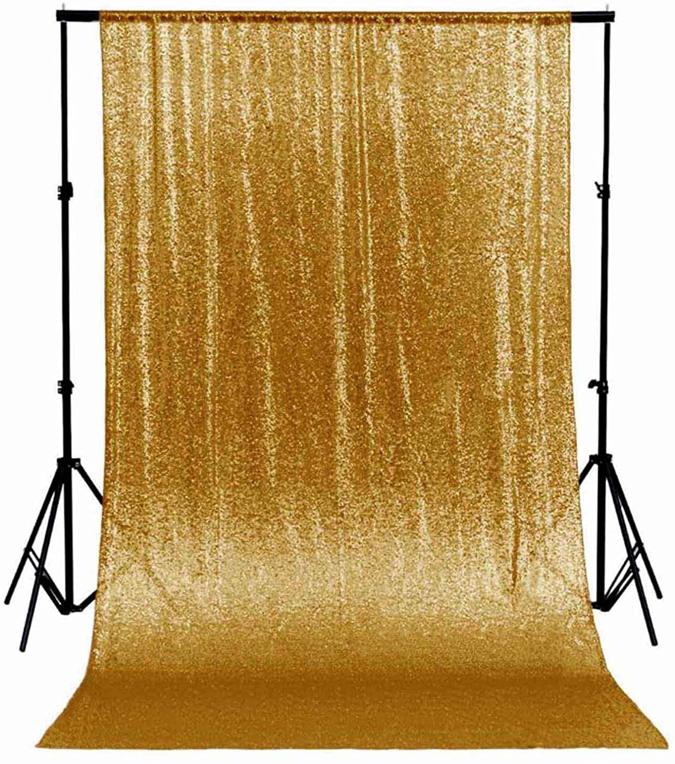 Drapery - Sequin Curtain Backdrop - 8' x 8' Gold | Rental