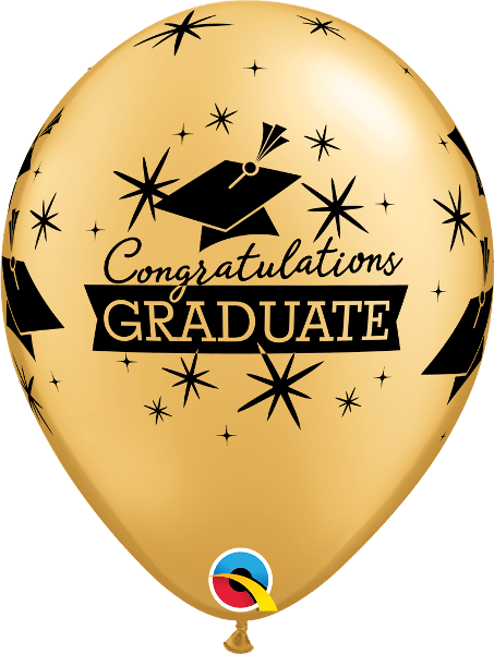 11" Gold Congrats Grad Balloon | Rental