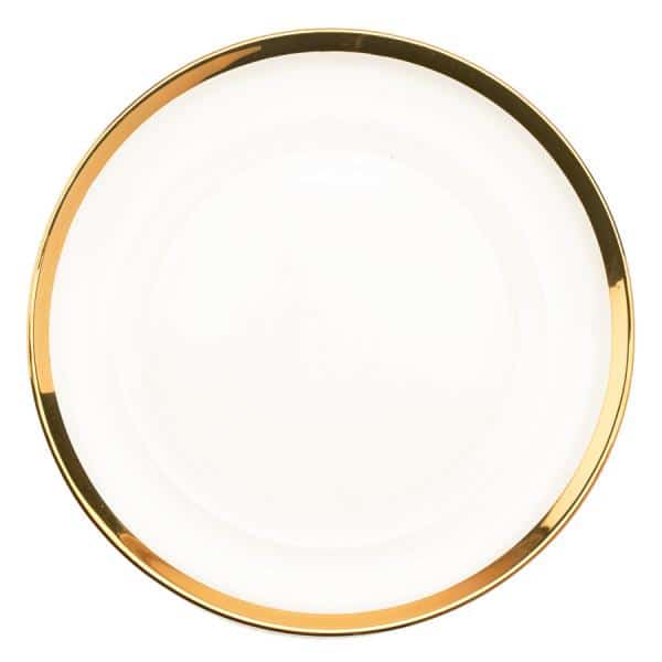 Decostar™ Glass Charger Plate 13" - 8 Pieces - Gold Rim | Rental