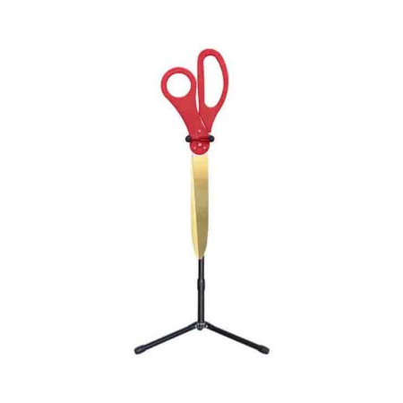 Giant Red Scissors 26" with Stand | Ceremony Prop Large Red Handle Scissors & Stand for Ribbon Cutting | Rental
