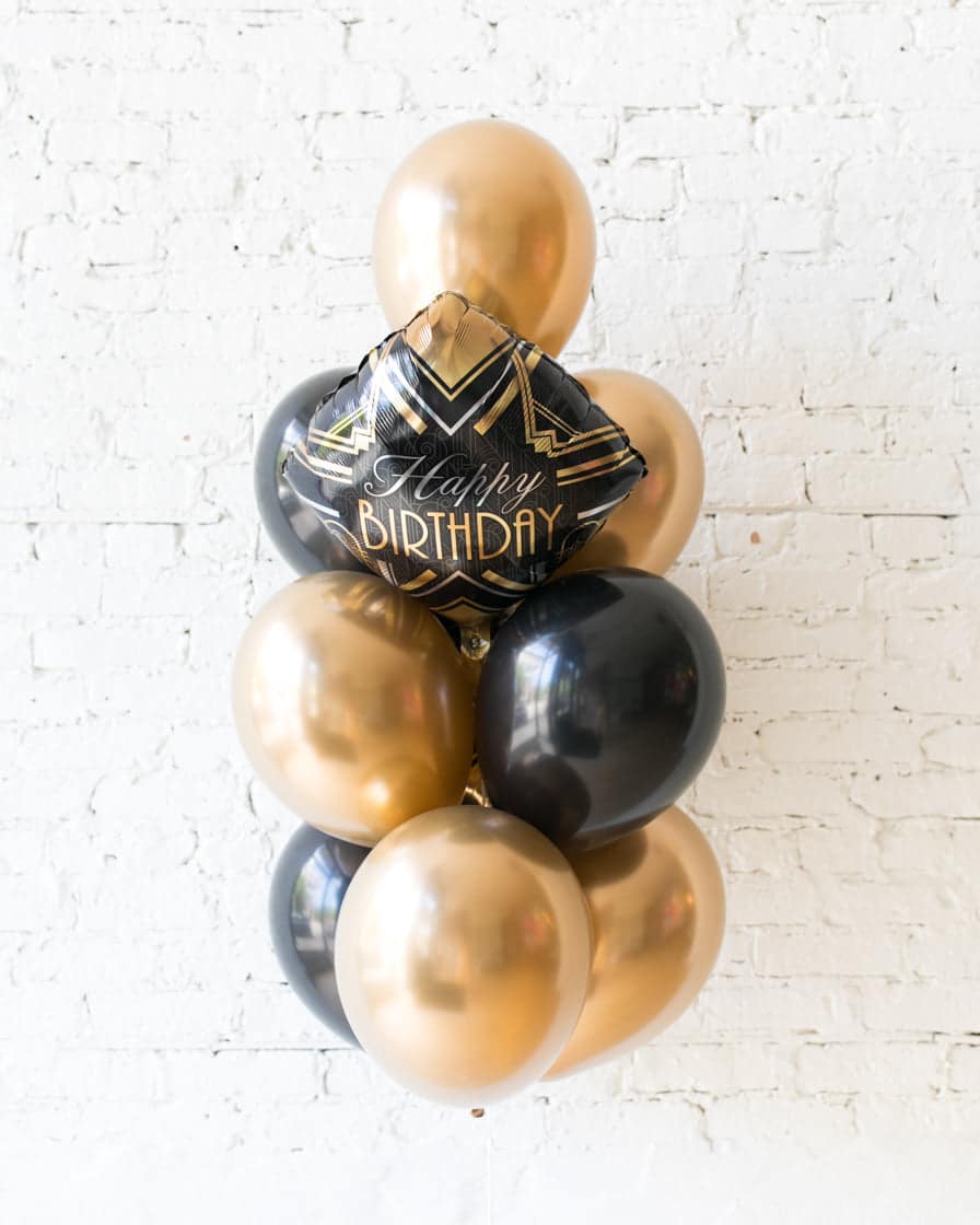 Couture – Happy Birthday Foil and 11in Balloons – bouquet of 10 | Purchase