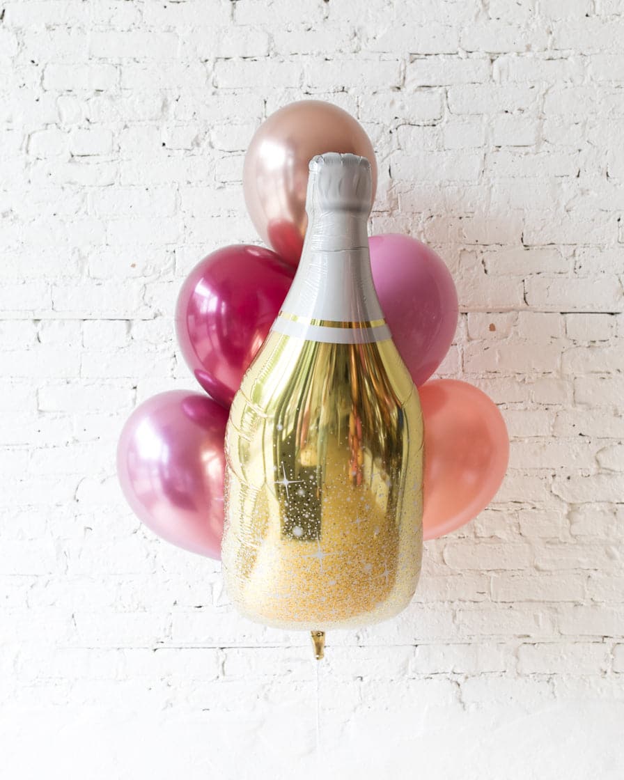 Berry Blush – Champagne Foil and 11in Balloons – bouquet of 7 | Purchase