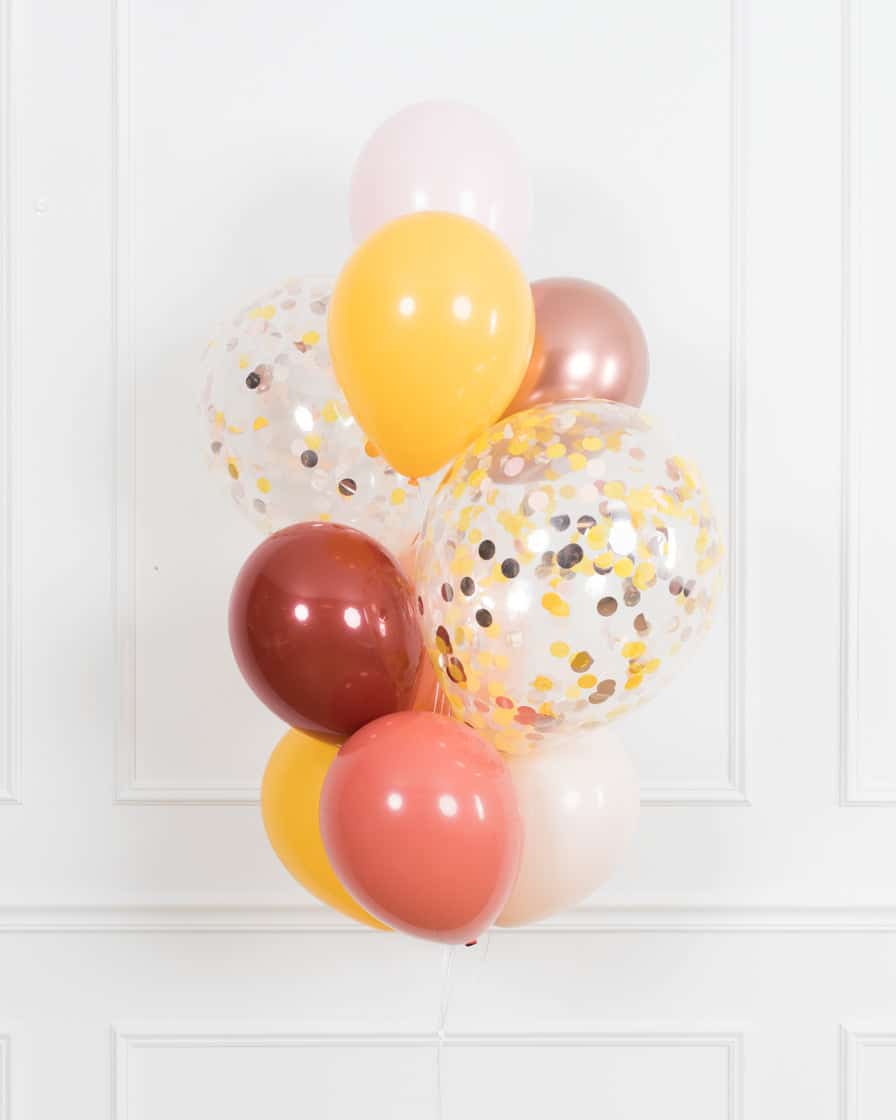 Boho Rainbow Party – Confetti and 11in Balloons – bouquet of 10 | Purchase
