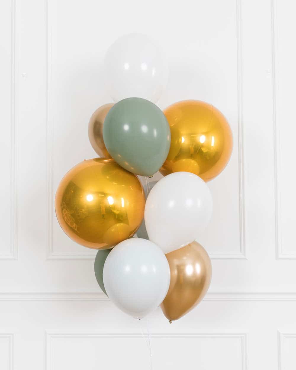 Gilded – Orb and 11in Balloons – bouquet of 10 | Purchase