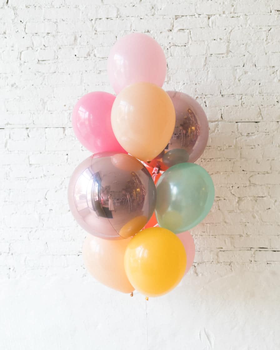 Colorful Bloom – Orbs and 11in Balloons – bouquet of 10 | Purchase