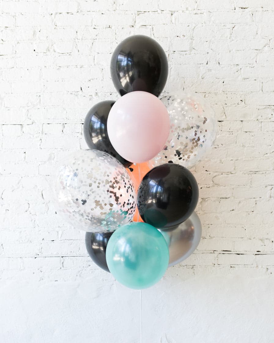 Halloween Theme – Confetti and 11in Balloons – bouquet of 10 | Purchase