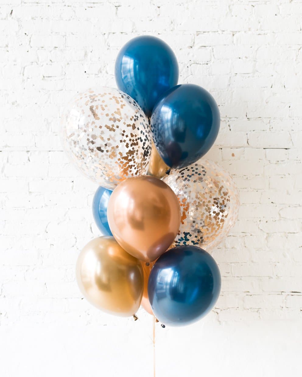 Midnight Copper – Confetti and 11in Balloons – bouquet of 10 | Purchase