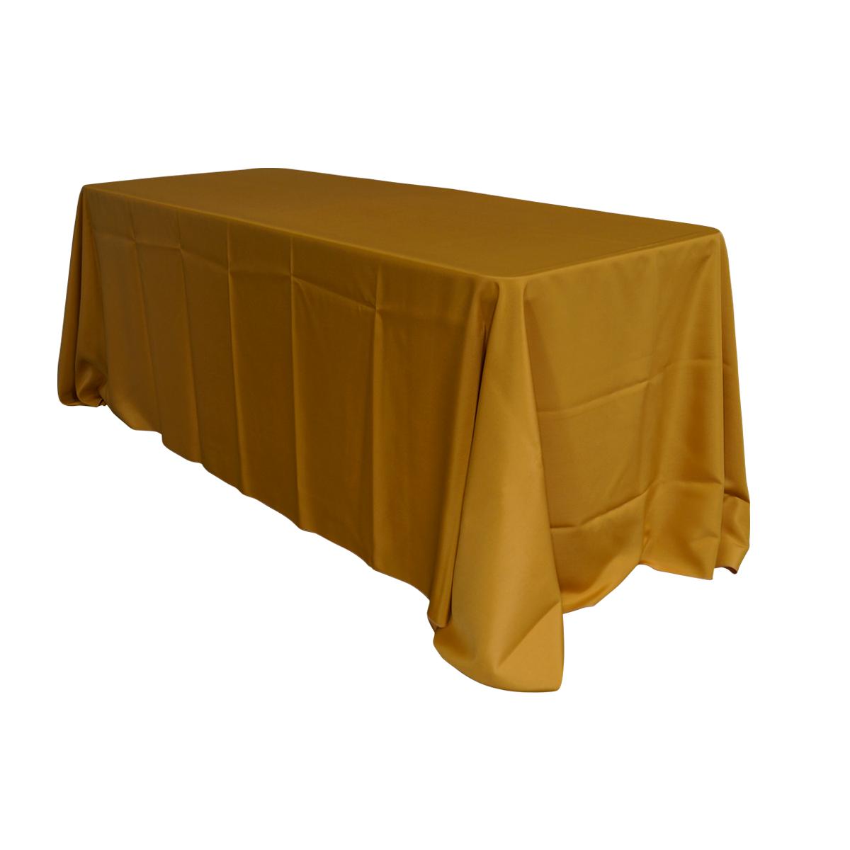 Economy Polyester Poplin Rectangular Tablecloths - Gold | Rental