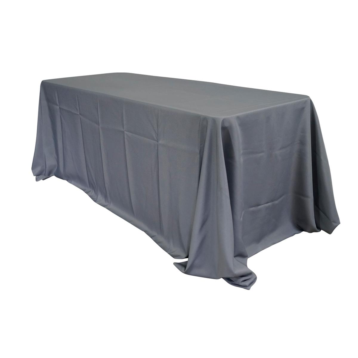 Economy Polyester Poplin Rectangular Tablecloths - Grey | Rental