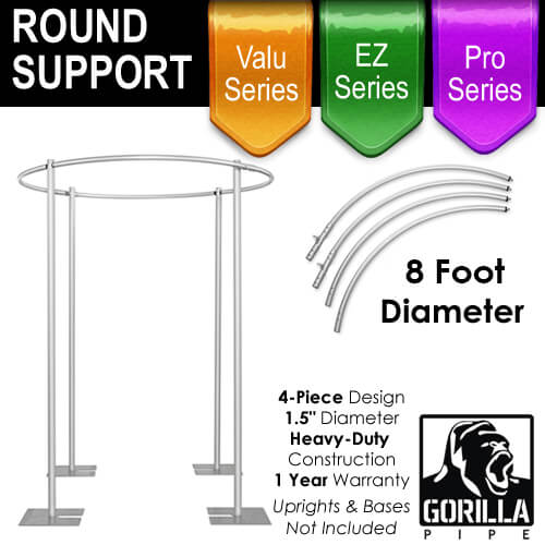 8ft Round Drape Support for 4-Post Canopy - 4 Piece | Rental