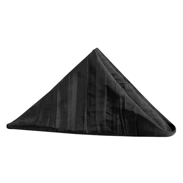 Accordion Crushed Taffeta Napkin - 20"x20" - Black | Rental