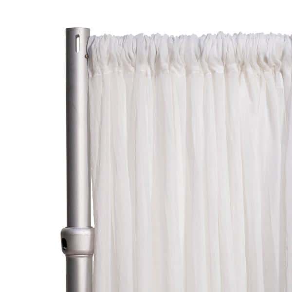 *FR* 10ft Wide Sheer Voile Curtain Panel by Eastern Mills w/ 4" Pockets - White | Rental