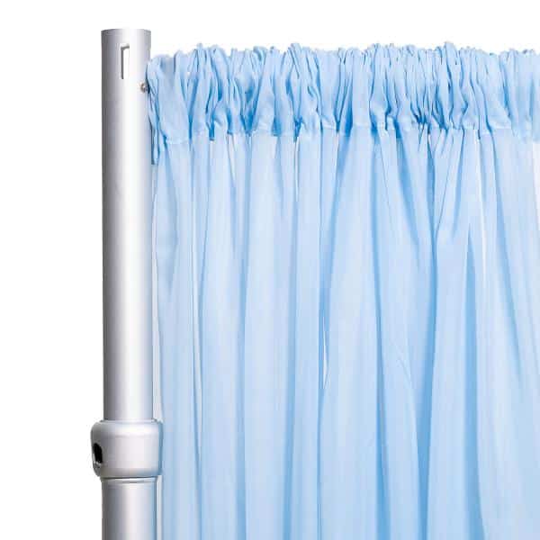 *FR* 10ft Wide Sheer Voile Curtain Panel by Eastern Mills w/ 4" Pockets - Baby Blue | Rental