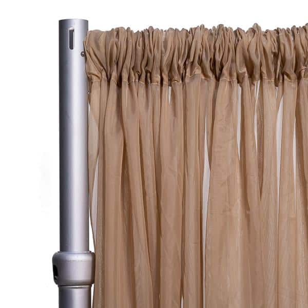 *FR* 10ft Wide Sheer Voile Curtain Panel by Eastern Mills w/ 4" Pockets - Caramel | Rental