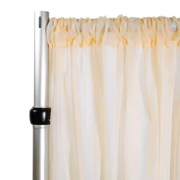 *FR* 10ft Wide Sheer Voile Curtain Panel by Eastern Mills w/ 4" Pockets - Champagne | Rental