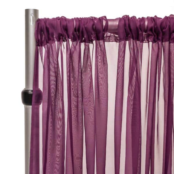 *FR* 10ft Wide Sheer Voile Curtain Panel by Eastern Mills w/ 4" Pockets - Eggplant | Rental