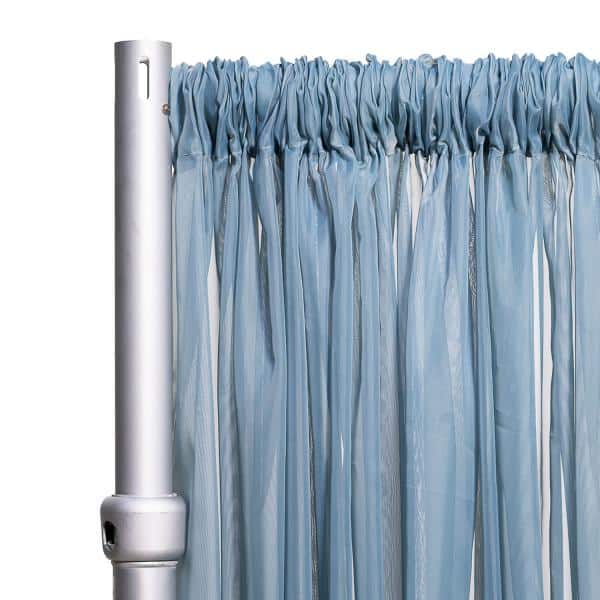 *FR* 10ft Wide Sheer Voile Curtain Panel by Eastern Mills w/ 4" Pockets - Grey Blue | Rental