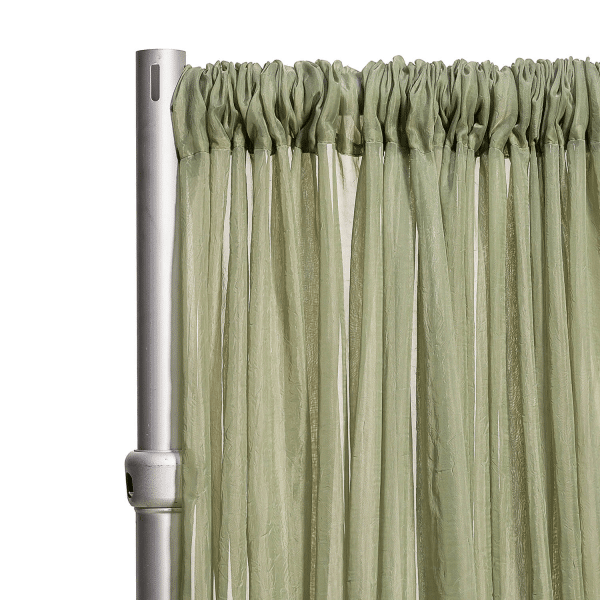 *FR* 10ft Wide Sheer Voile Curtain Panel by Eastern Mills w/ 4" Pockets - Moss | Rental