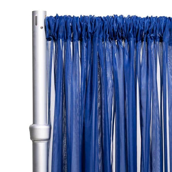 *FR* 10ft Wide Sheer Voile Curtain Panel by Eastern Mills w/ 4" Pockets - Navy Blue | Rental