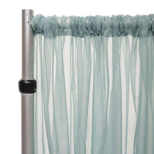*FR* 10ft Wide Sheer Voile Curtain Panel by Eastern Mills w/ 4" Pockets - Ocean | Rental