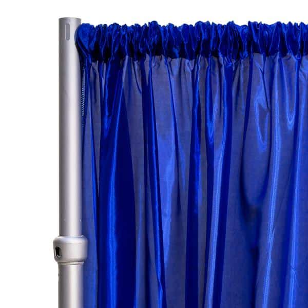 *FR* Crushed Taffeta Drape Panel by Eastern Mills 9 1/2 FT Wide w/ 4″ Sewn Rod Pocket – Royal Blue | Rental *FR* Crushed Taffeta Drape Panel by Eastern Mills 9 1/2 FT Wide w/ 4″ Sewn Rod Pocket – Royal Blue | Rental