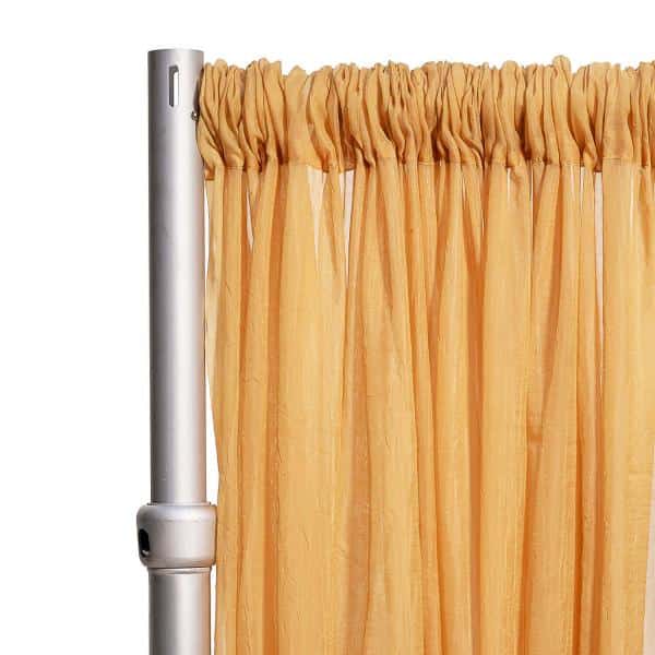 *FR* 10ft Wide Sheer Voile Curtain Panel by Eastern Mills w/ 4" Pockets - Gold | Rental