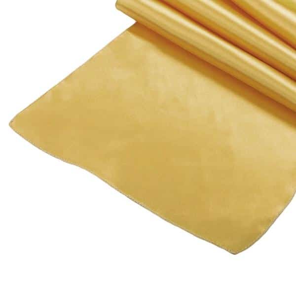 Sleek Satin Runner 14" x 108" - Bright Gold | Rental