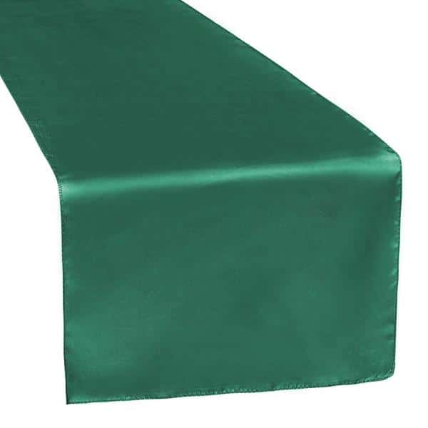 Sleek Satin Runner 14" x 108" - Emerald Green | Rental