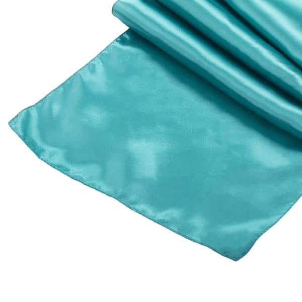 Sleek Satin Runner 14" x 108" - Dark Turquoise | Rental