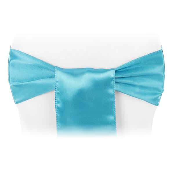 Sleek Satin Sash 6" x 108" - Aqua Blue | Rental