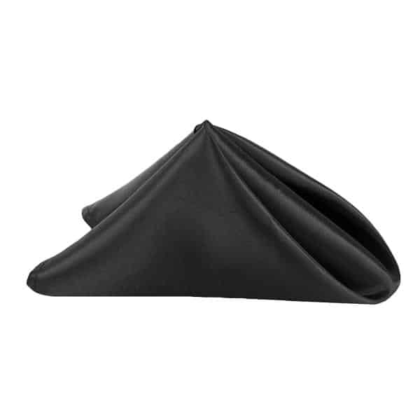 Sleek Satin Napkin 20"x20" - Black | Rental