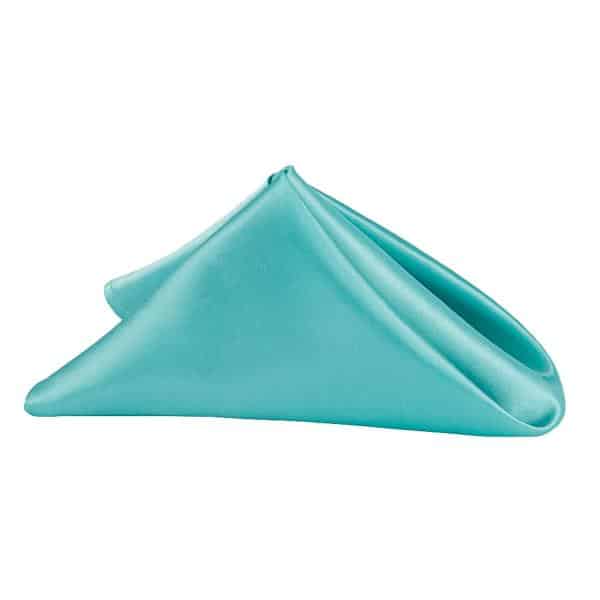 Sleek Satin Napkin 20"x20" - Light Turquoise | Rental