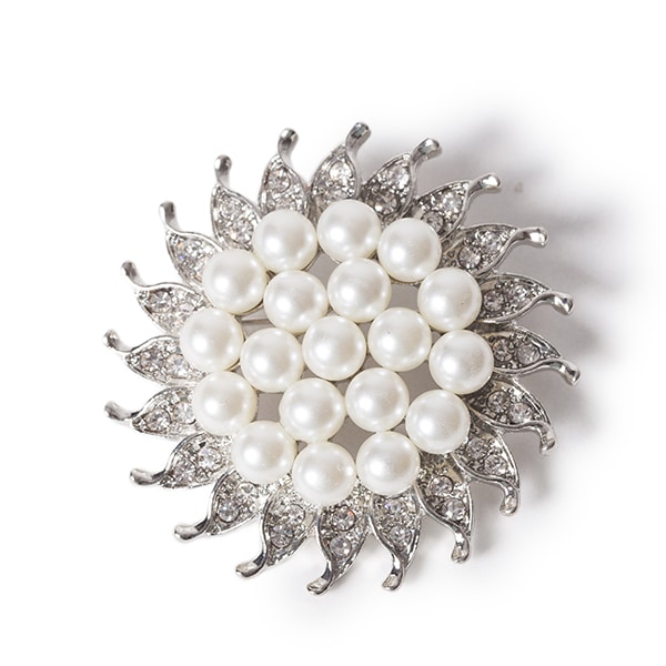 DecoStar™ Diamond and Pearl Pinwheel Brooch | Rental