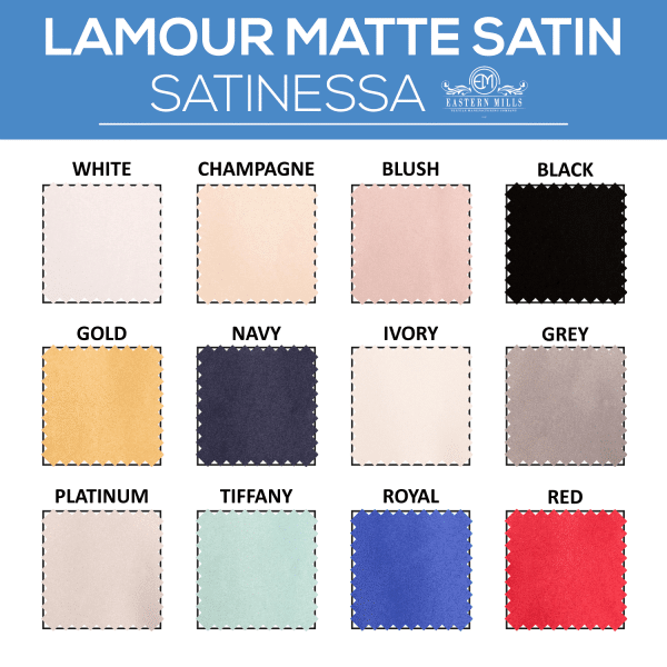 15FT – *FR* Lamour Matte Satin “Satinessa” w/ 4″ Rod Pocket – 118″ Wide – Many Color Options | Rental 15FT – *FR* Lamour Matte Satin “Satinessa” w/ 4″ Rod Pocket – 118″ Wide – Many Color Options | Rental